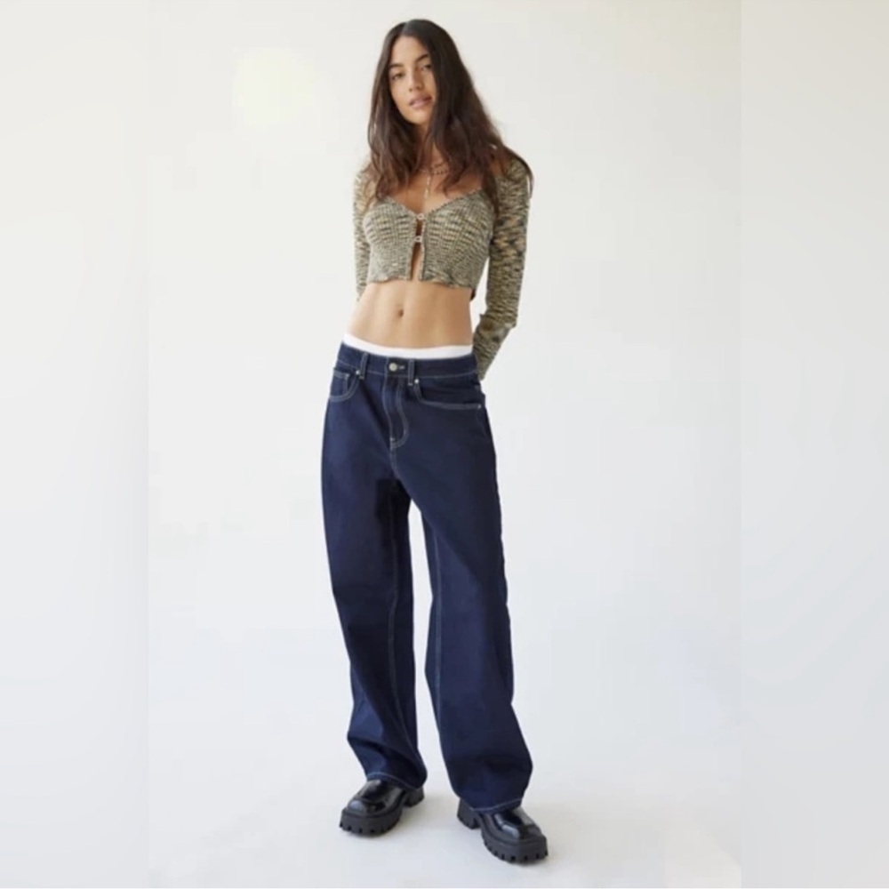 BDG Urban Outfitters Women’s Tapered Baggy Dark Blue Denim Jeans Size 30